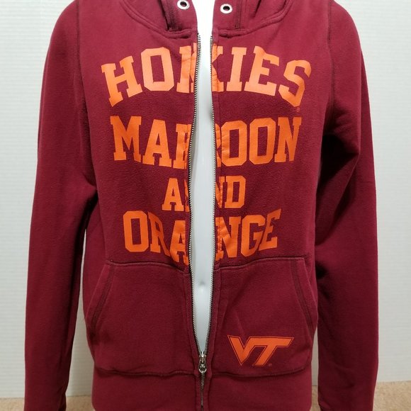 Victoria's Secret PINK hoodie Large Virginia Tech graphic collegiate zip up VT - Picture 9 of 16